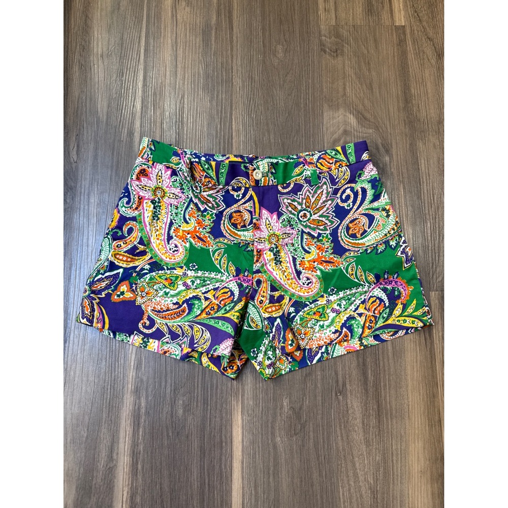 Ralph Lauren Shorts‎ Womens 4 Multicolor Paisley Print Cotton Mid Rise